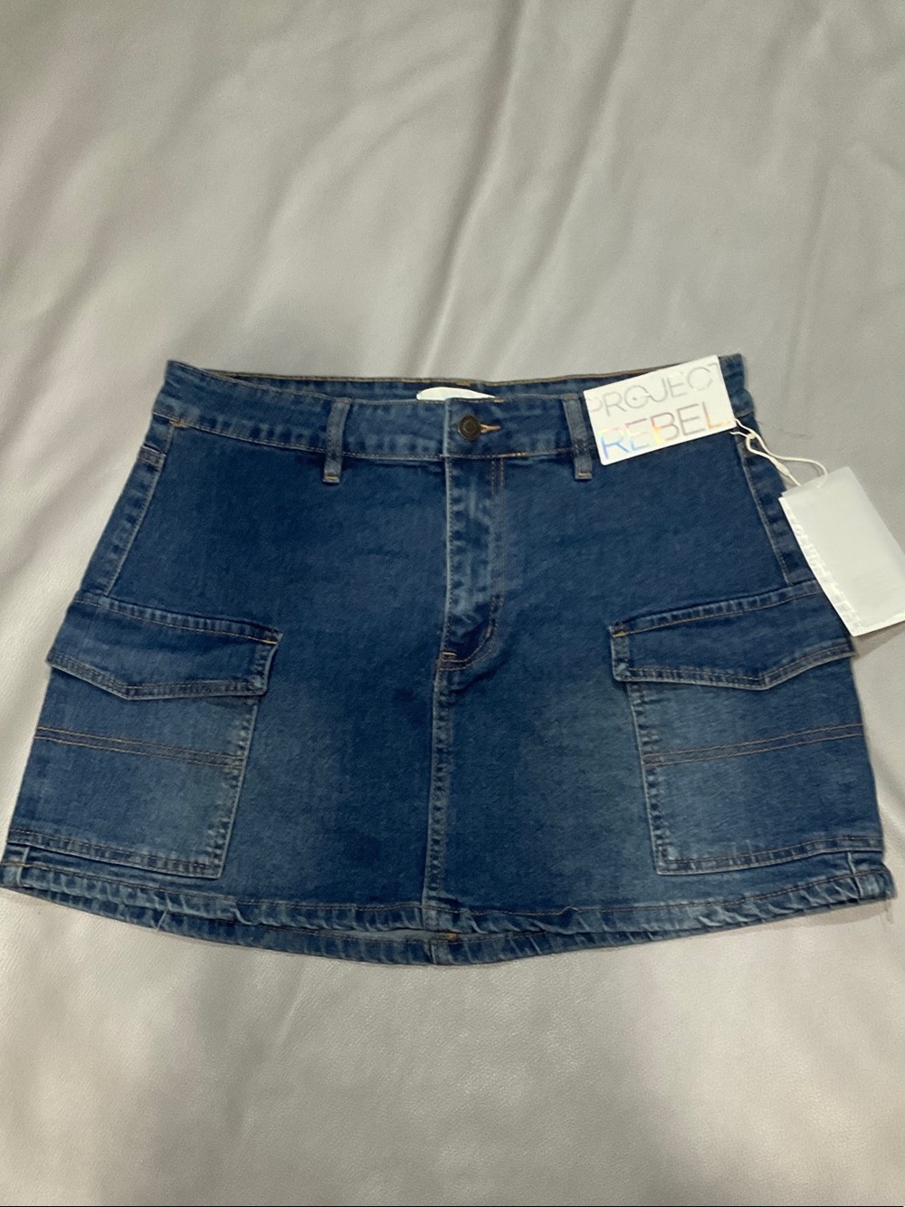 Dark Blue Denim Mini Skirt